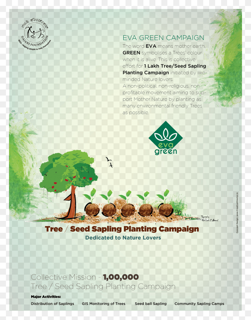 1233x1600 Http Evagreenindia Org Campaña De Plantación De Árboles Creativo, Vegetación, Planta, Verde Hd Png