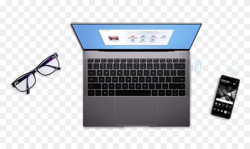 1024x580 Huawei Matebook X Pro Pc Manager Macbook Pro French Canada Keyboard, Pc, Computer, Electronics HD PNG Download