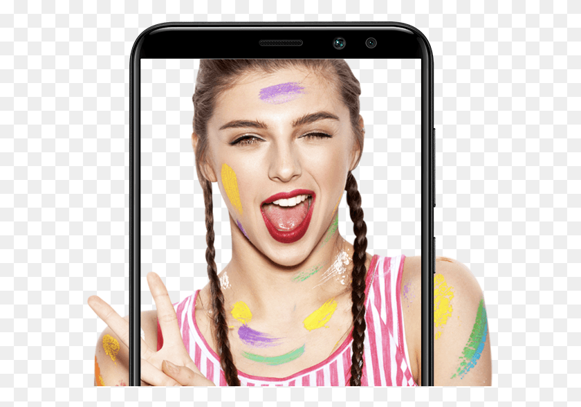 591x528 Huawei Nova 2i New1 Screen Girl, Face, Person, Human HD PNG Download