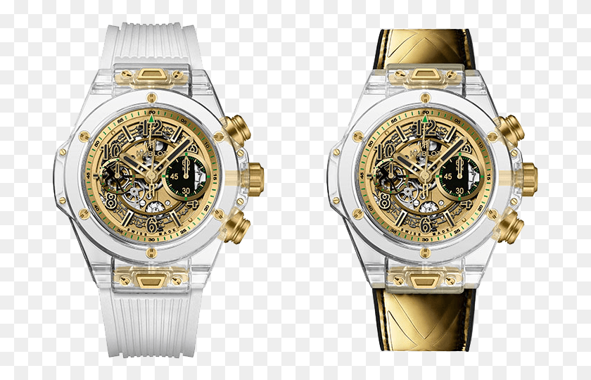 691x480 Hublot Big Bang Unico Sapphire And Yellow Gold Channel Transparent Watch Hublot, Wristwatch, Clock Tower, Tower HD PNG Download
