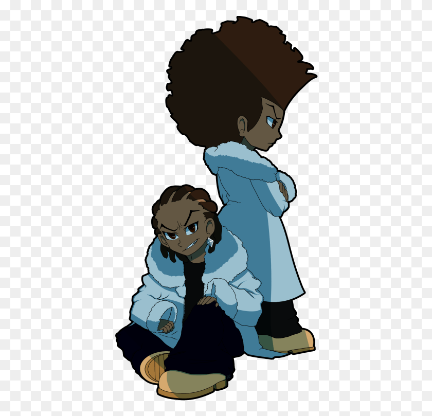 396x749 Huey And Riley Black Anime Guy Anime Guys The Boondocks Boondocks Characters, Person, Human, Book HD PNG Download