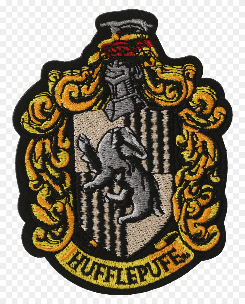757x981 Hufflepuff Crest Embroidered Patch001 V Harry Potter Hufflepuff, Logo, Symbol, Trademark HD PNG Download