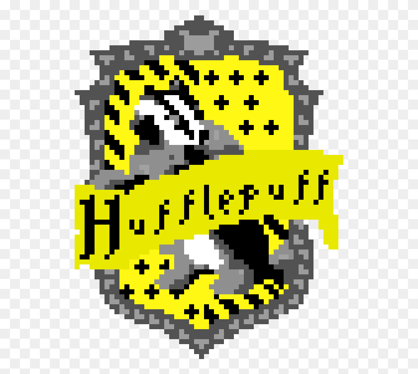 541x691 Hufflepuff Hufflepuff Crest Pixel Art, Text, Rug, Pac Man HD PNG Download
