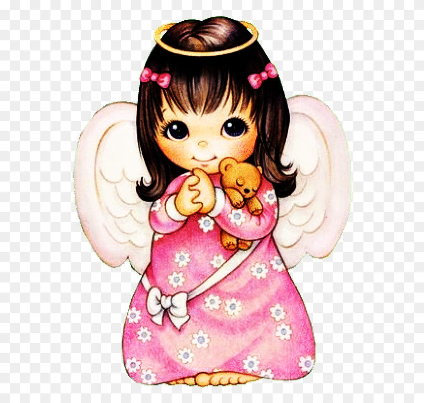 556x739 Hug Clipart Transparent Angels Clip Art Pink, Toy, Doll HD PNG Download