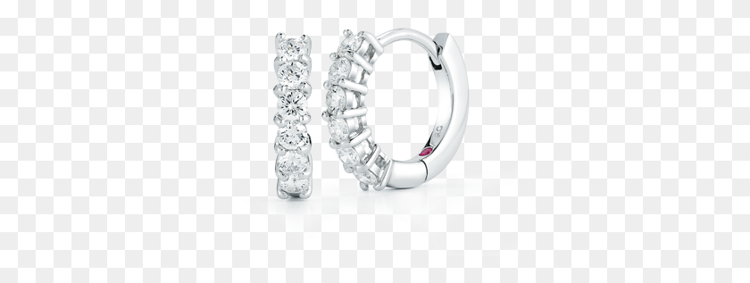 323x257 Huggy Diamond Hoop Earrings Platinum, Gemstone, Jewelry, Accessories HD PNG Download