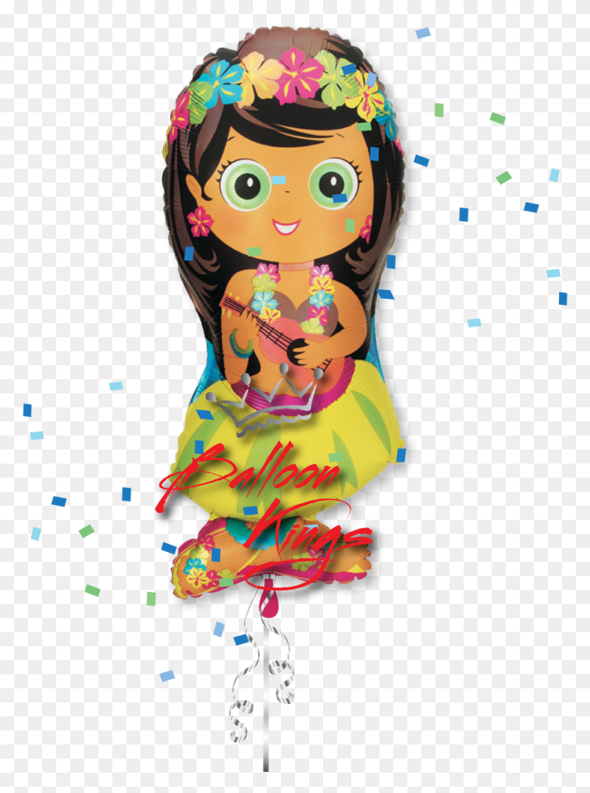 892x1223 Hula Girl Shaped 34in Balloon Balloon, Graphics, Paper HD PNG Download