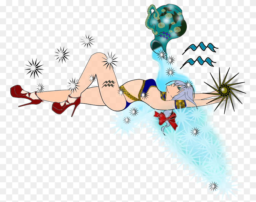 Human Behaviorartfictional Character Winter Aquarius Zodiac, Graphics, Art, Floral Design, Pattern Transparent PNG