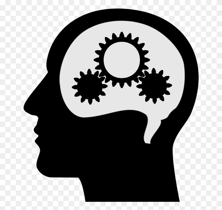 665x734 Human Brain Thought Computer Icons Blue Brain Project Black And White Brain Thinking, Stencil, Label, Text HD PNG Download
