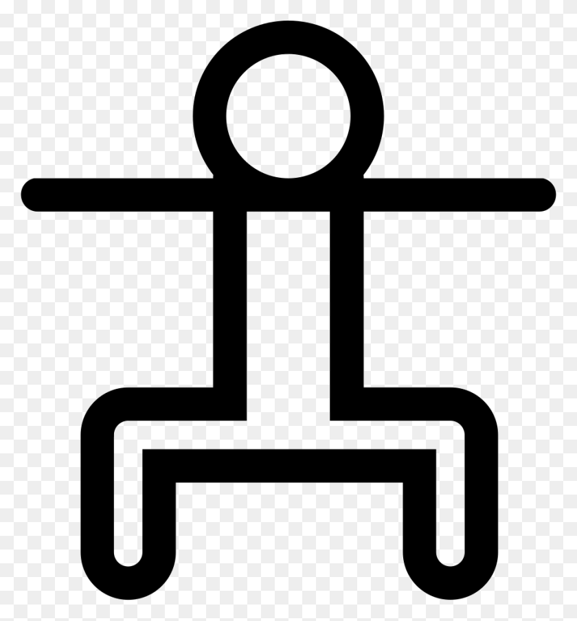906x981 Human Figure In A Squatting Position Comments Dumbbell, Symbol, Shovel, Tool HD PNG Download