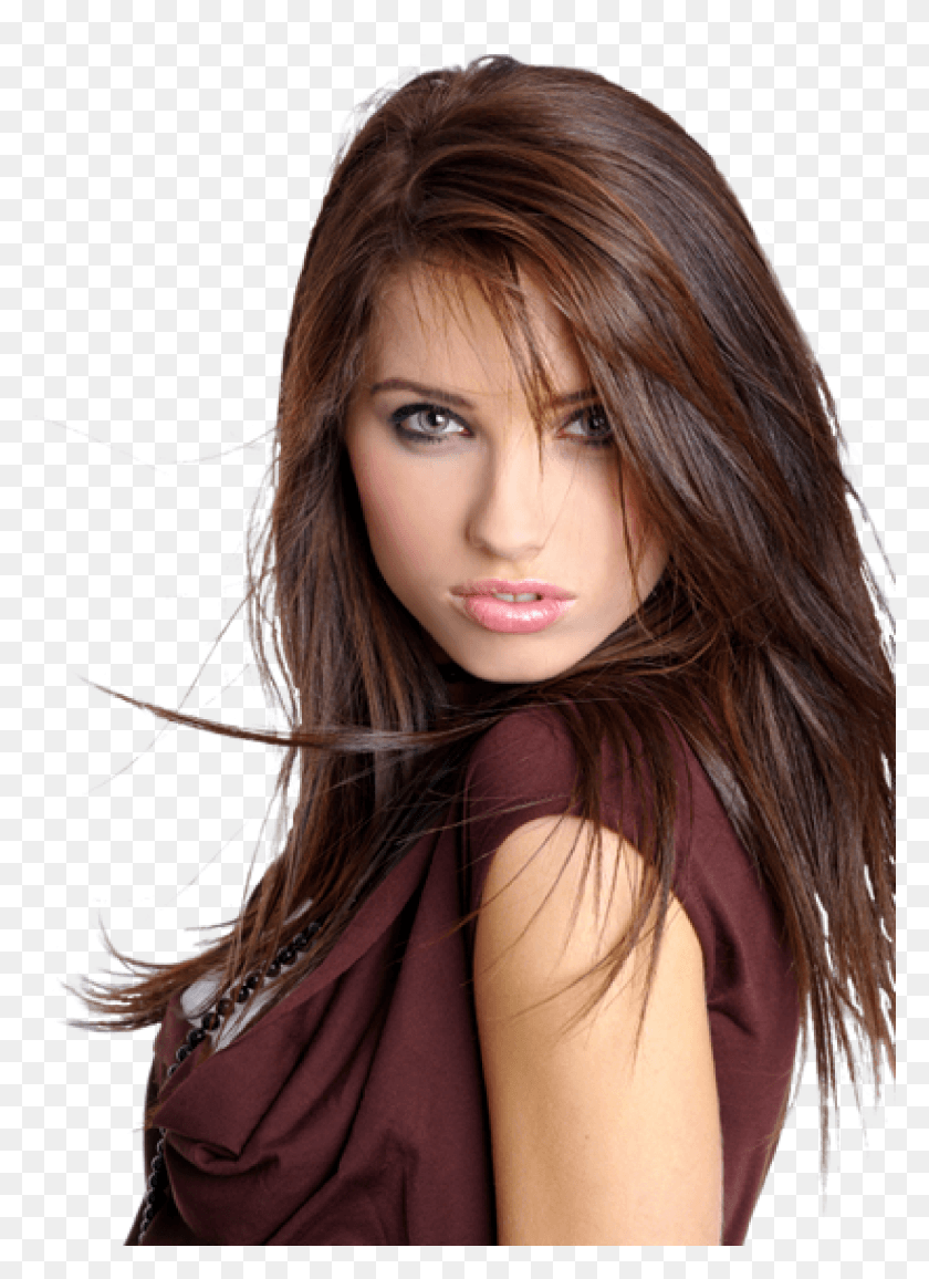 2000x2812 Human Hair Color Brown Women Transprent Brown Hair Color For Women, Face, Person, Female HD PNG Download