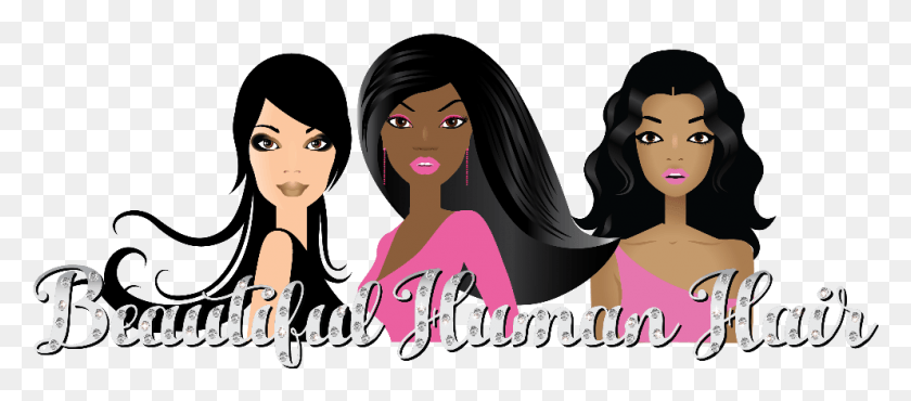 993x395 Human Hair Logos, Person, Female, Black Hair HD PNG Download