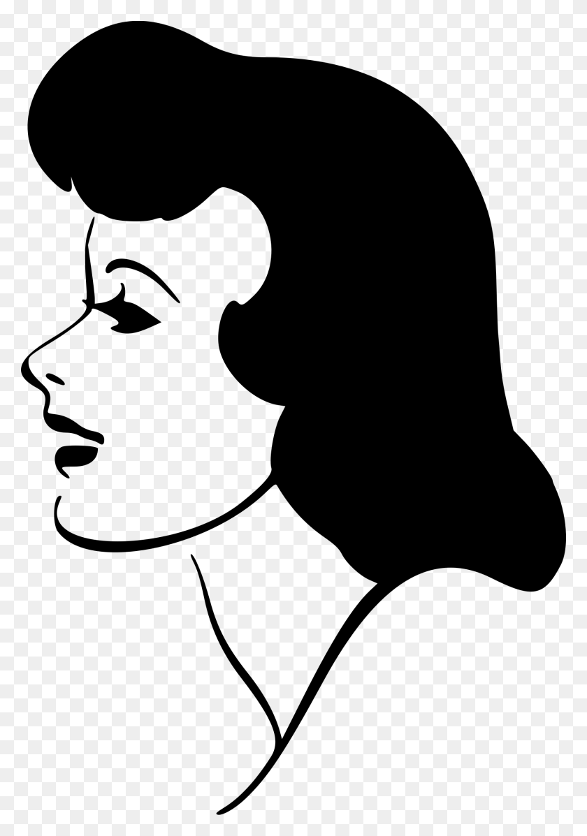 1644x2397 Human Head Face Silhouette Clip Art Art Deco Hair Silhouette, Gray, World Of Warcraft HD PNG Download