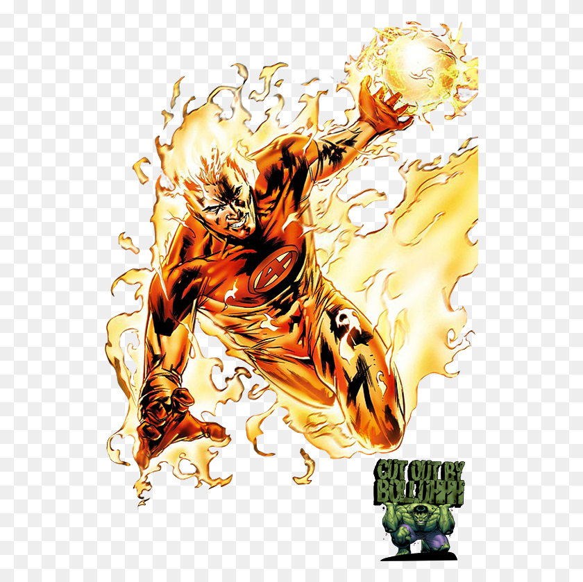 539x779 Human Torch Photo Ultff054copy Comics Strip Dr Strange, Fire, Flame, Tiger HD PNG Download