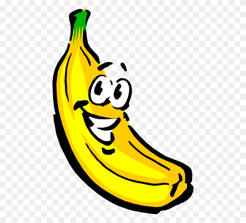 482x700 Humanoid Vector Image Illustration Of Anthropomorphic Cartoon Banana, Plant, Fruit, Food HD PNG Download