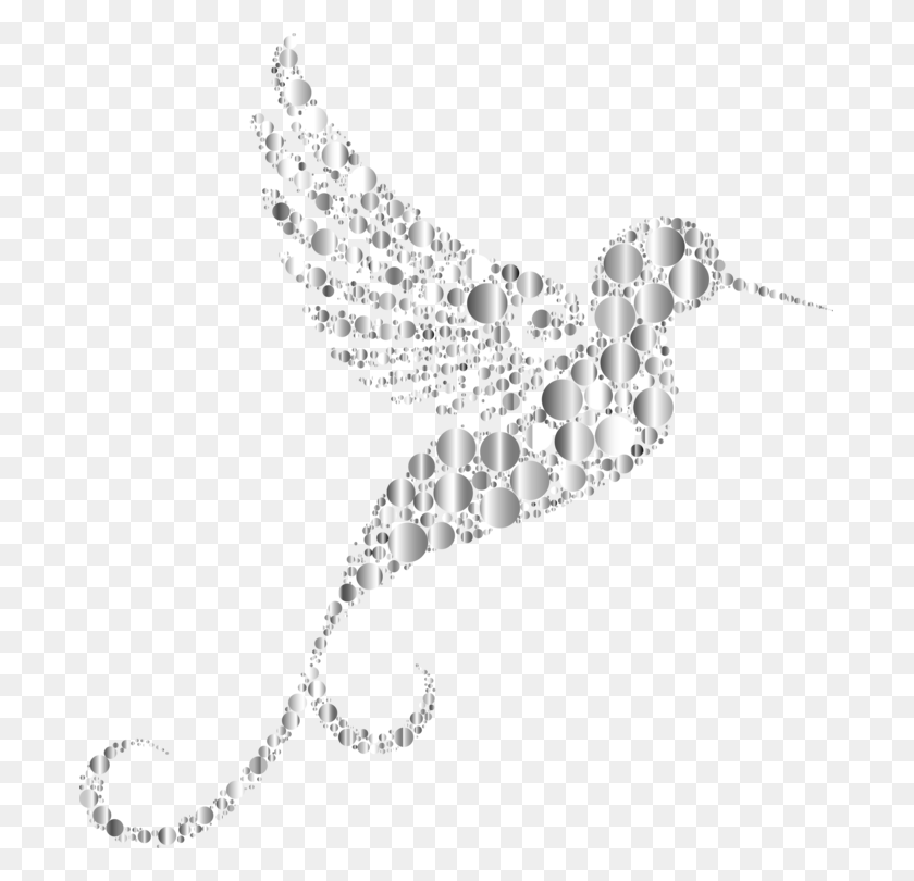 693x750 Hummingbird Line Black And White Chain Circle Illustration, Chandelier, Lamp, Animal HD PNG Download