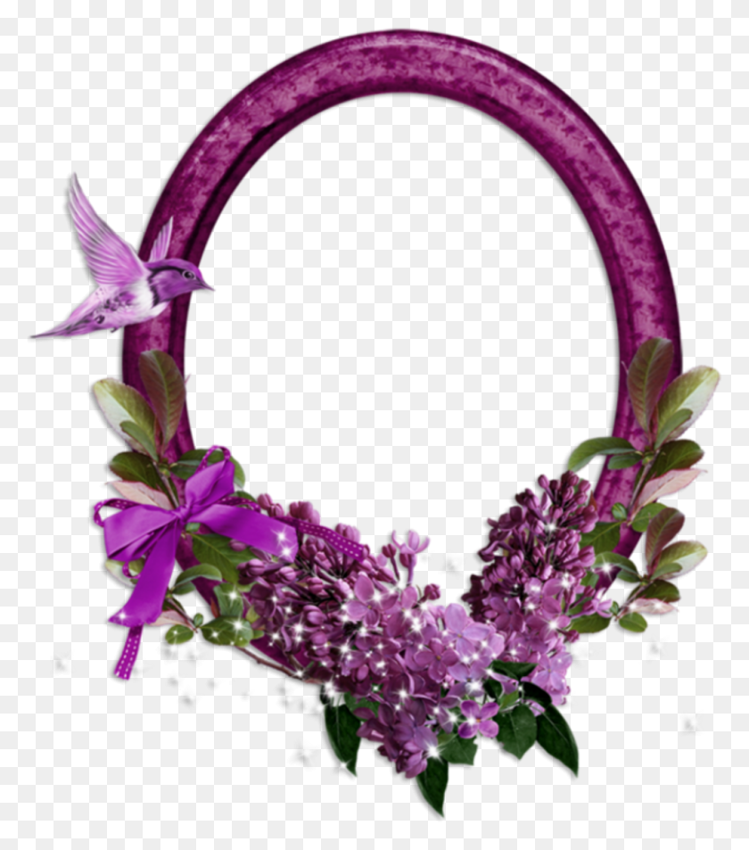 1006x1153 Hummingbird Purple Oval Frame Freetoedit Allah Pics Beautiful, Plant, Flower, Blossom HD PNG Download