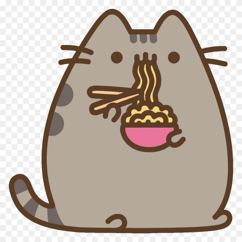 1058x1057 Hungry Cat Sticker By Pusheen Clipart Pusheen Ice Cream Gif, Food, Plant, Grain HD PNG Download