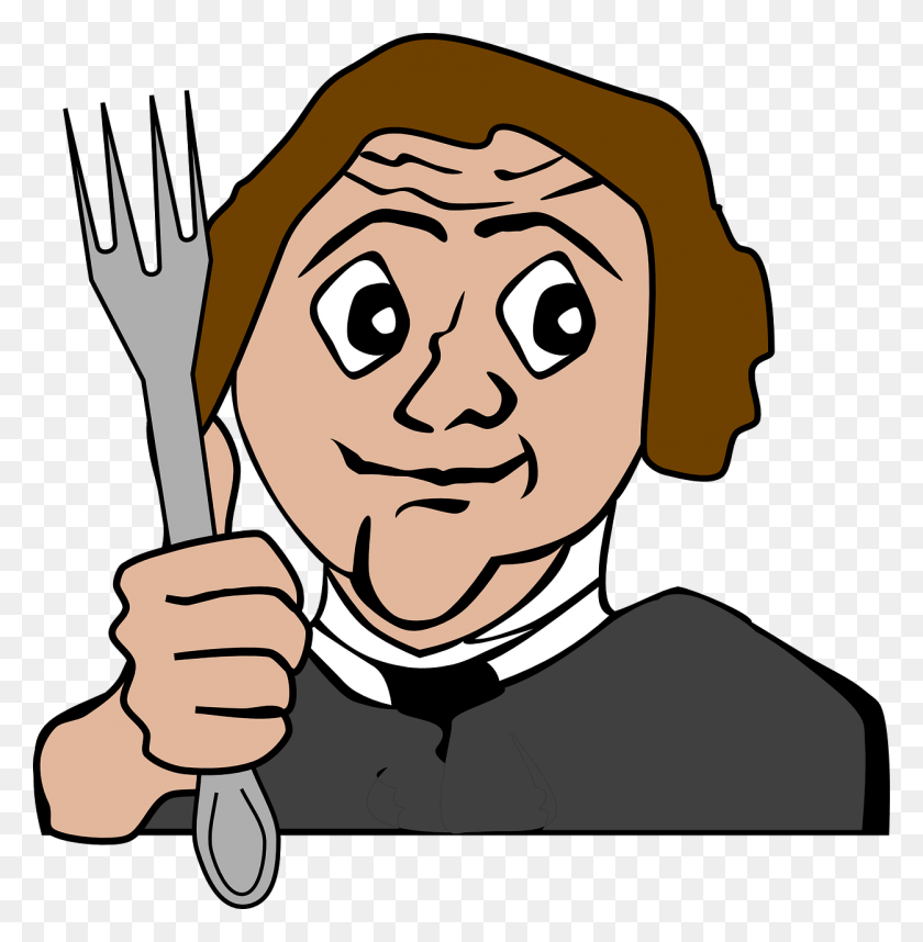 1251x1280 Hungry Fork Eating Man Cartoon Image Restaurant Owner Jokes, Cutlery, Person, Human HD PNG Download