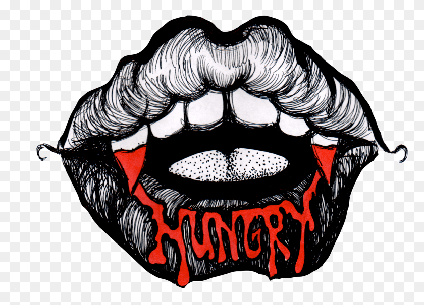 2510x1754 Hungry Illustration, Teeth, Mouth HD PNG Download