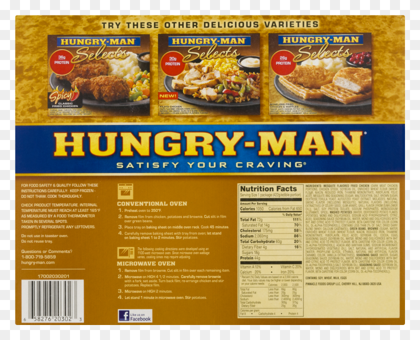 1801x1432 Hungry Man Selects Meal Mesquite Flavored Classic Fried Hungry Man Classic Fried Chicken Nutrition Facts Descargar Hd Png