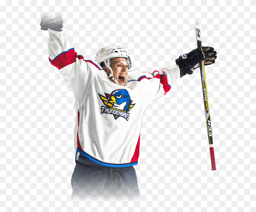 585x636 Hunt Cutout College Ice Hockey, Helmet, Clothing, Apparel HD PNG Download