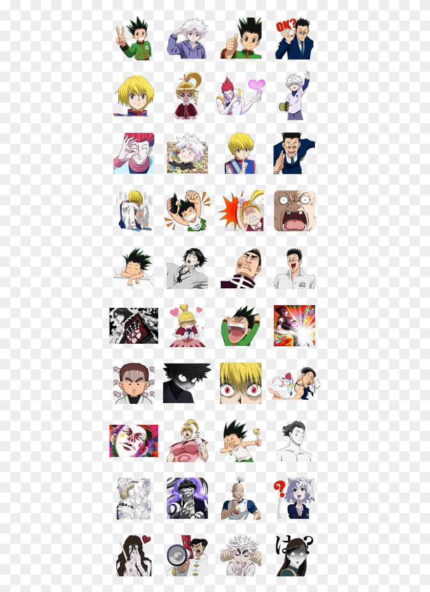 415x1094 Hunter Hunter Hunter X Hunter Line Stickers, Comics, Book, Person HD PNG Download