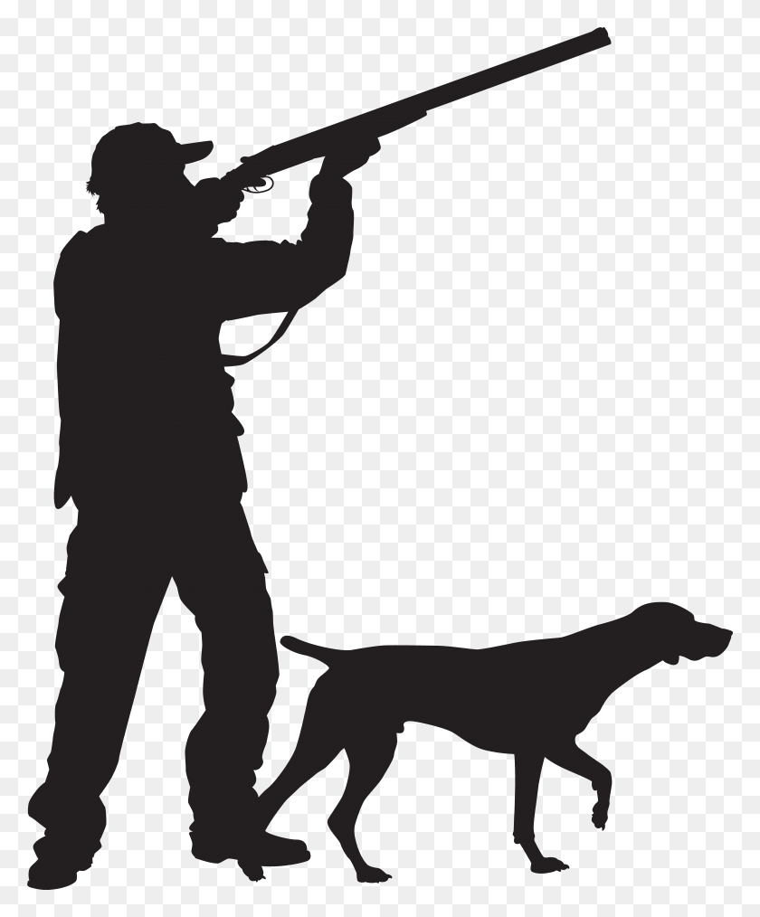 6461x7907 Hunting Dog Silhouette At Getdrawings, Person, Human HD PNG Download