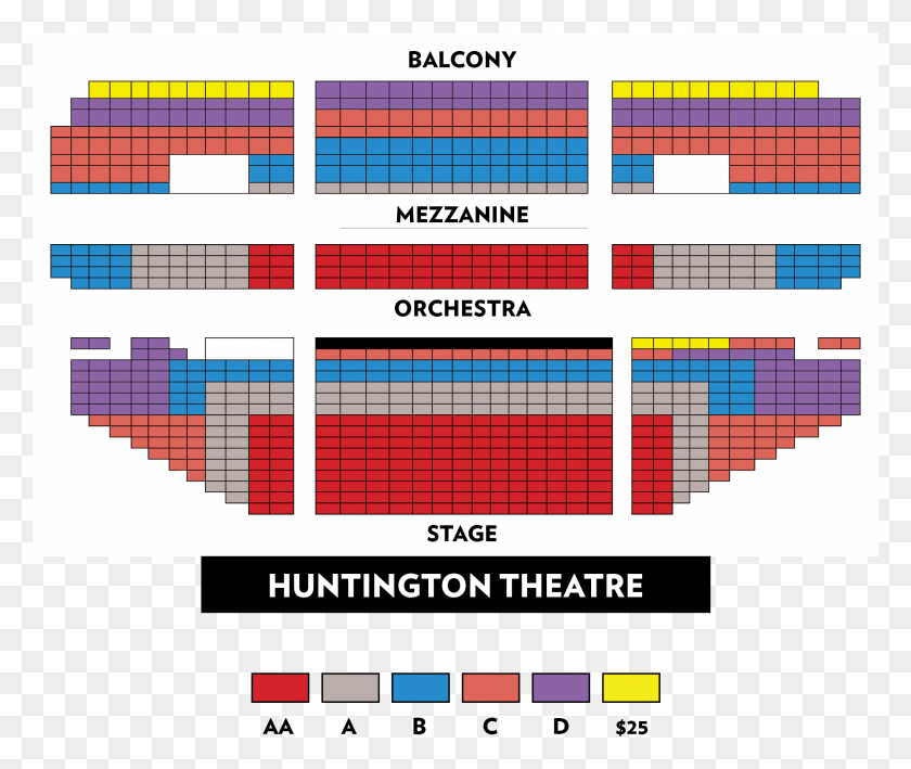 2111x1757 Huntington Seating Huntington Avenue Theatre Seating Chart, Plot, Diagram, Text HD PNG Download