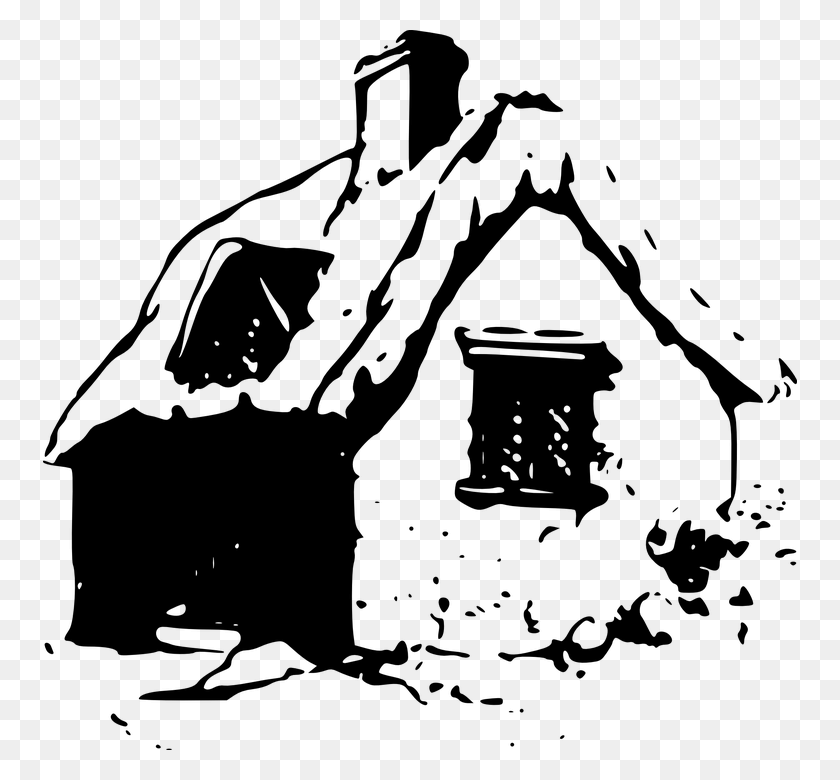 754x720 Hut Clipart Tree Drawing Cottage Vector, Gray, World Of Warcraft HD PNG Download