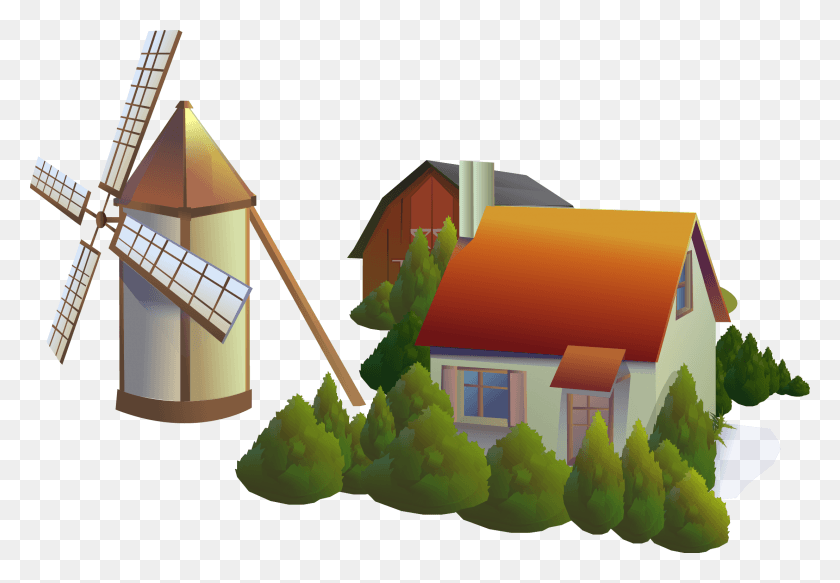 2215x1487 Hut Clipart Village India Windmill, Nature, Outdoors, Building HD PNG Download