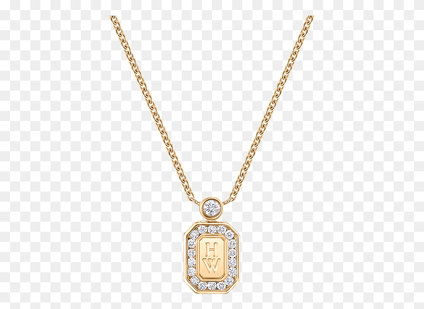 411x553 Descargar Png Hw Logo Collar Colgante De Diamante De Oro Amarillo Para Cadena De Oro Audaz Con Encanto, Joyas, Accesorios, Accesorio Hd Png