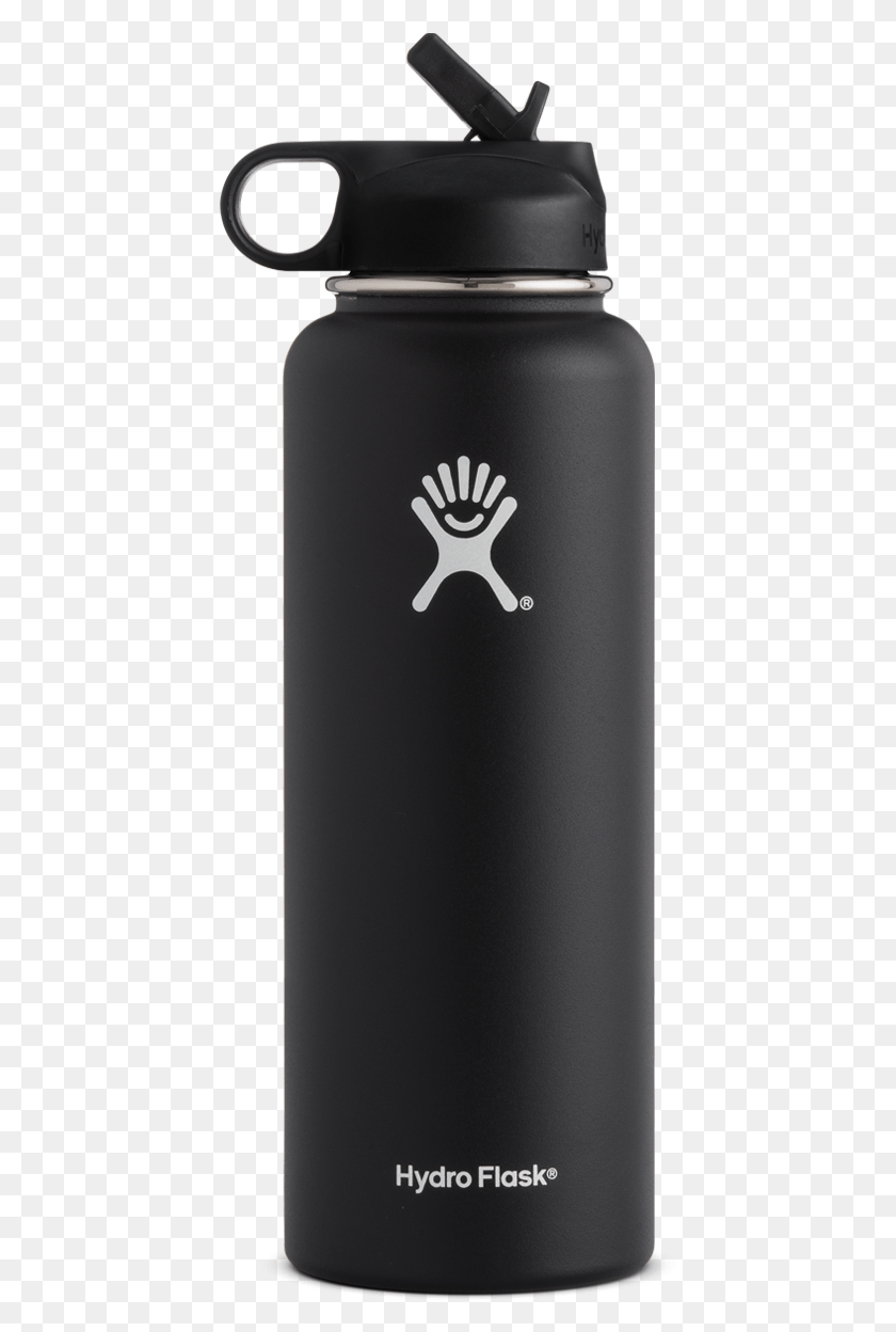 429x1188 Hydroflask 40oz Wide Mouth Insulated Bottle W Straw Black Hydro Flask With Straw, Mobile Phone, Phone, Electronics HD PNG Download