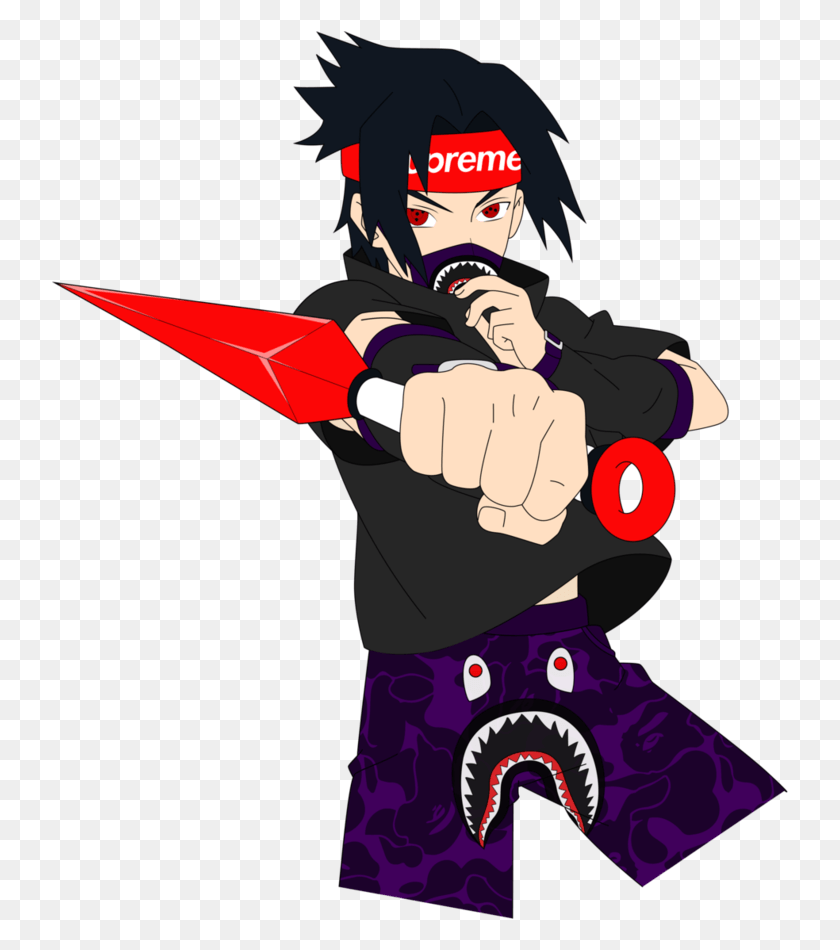 737x890 Hypebeast Naruto Search Result Cliparts For Hypebeast Supreme Sasuke, Person, Human, Costume HD PNG Download