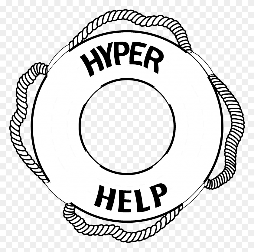 2015x1999 Логотип Hyperhelp Черно-Белый Круг, Этикетка, Текст, Футбольный Мяч Png Скачать