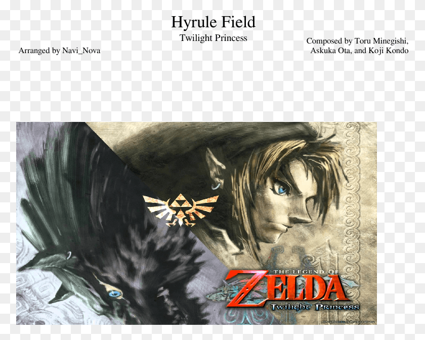 777x612 Hyrule Field Sheet Music Composed By Composed By Toru Legend Of Zelda Twilight Princess, Bird, Animal, Chicken HD PNG Download