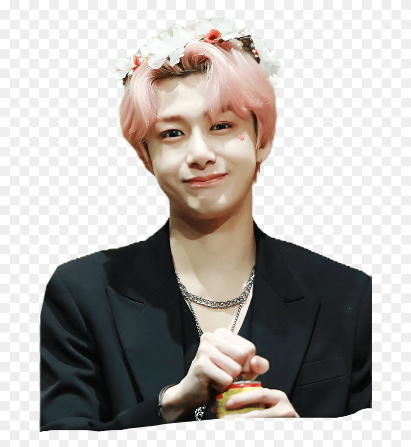 680x854 Hyungwon Sticker Pink Hair Hyungwon Pink, Person, Human, Necklace HD PNG Download