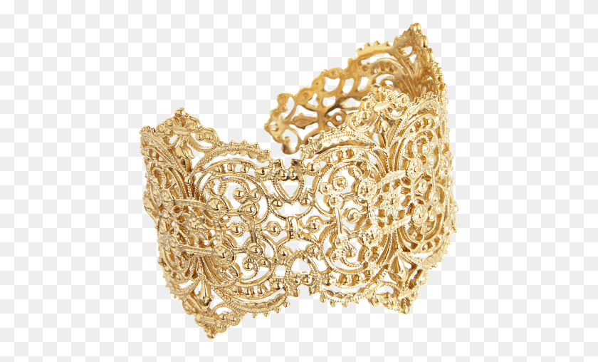 451x448 I A M By Ileana Makri Gold Large Filigree Cuff Gold Filigree Cuff Bracelet Uk, Chandelier, Lamp, Lace HD PNG Download