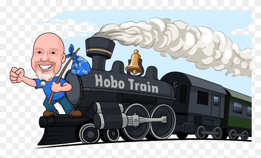 1995x1146 I Am Jimi The Hobo Hobo Cartoon Train, Locomotive, Vehicle, Transportation HD PNG Download