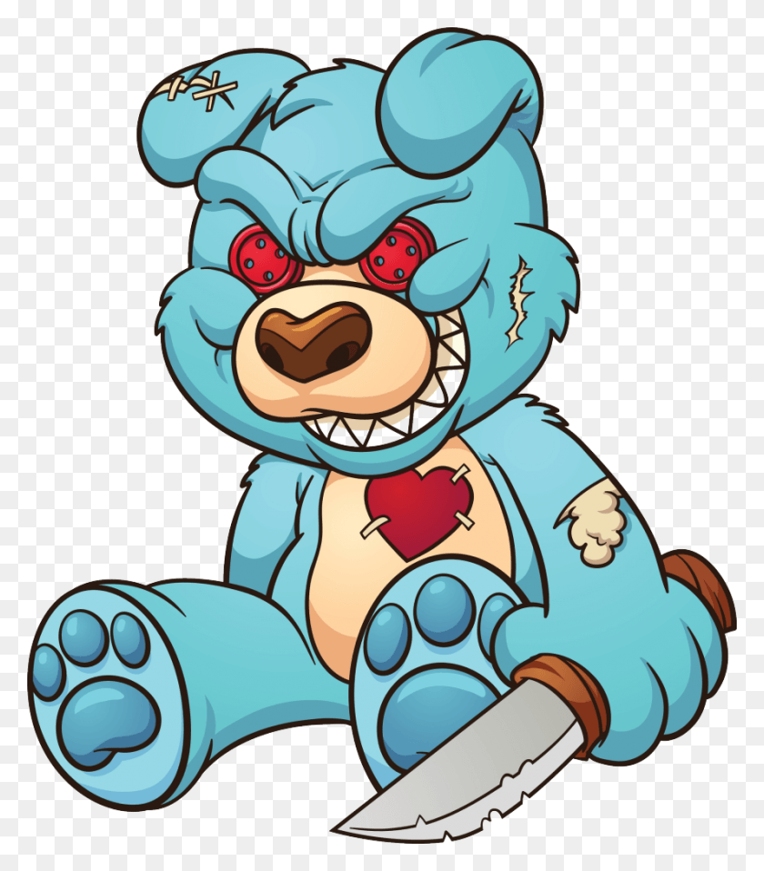 888x1023 I Don Evil Teddy Bear Drawing, Doodle HD PNG Download