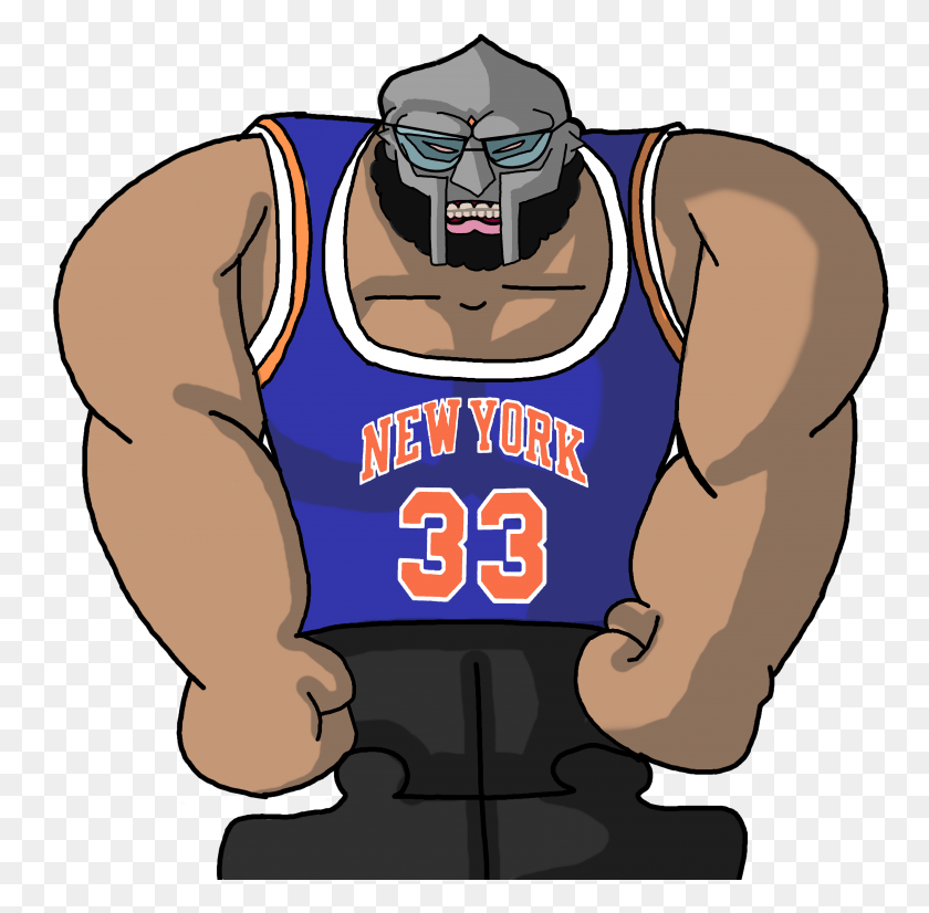 3475x3416 I Drew A Ridiculously Muscular Doom Based On The November Black Knicks Jersey, Clothing, Apparel, Athlete HD PNG Download