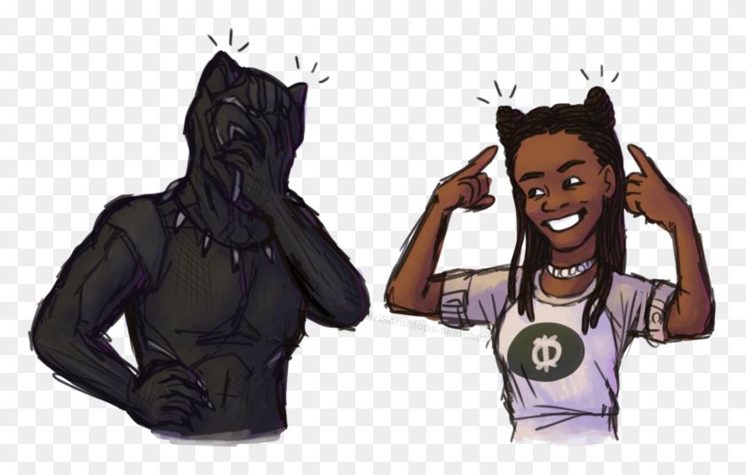 1237x754 I Have Ear Like You T39challa Shuri Drawing Black Panther, Face, Person, Human HD PNG Download