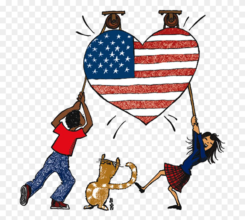 707x693 I Love America Free Image Cartoon, Flag, Symbol, Person HD PNG Download