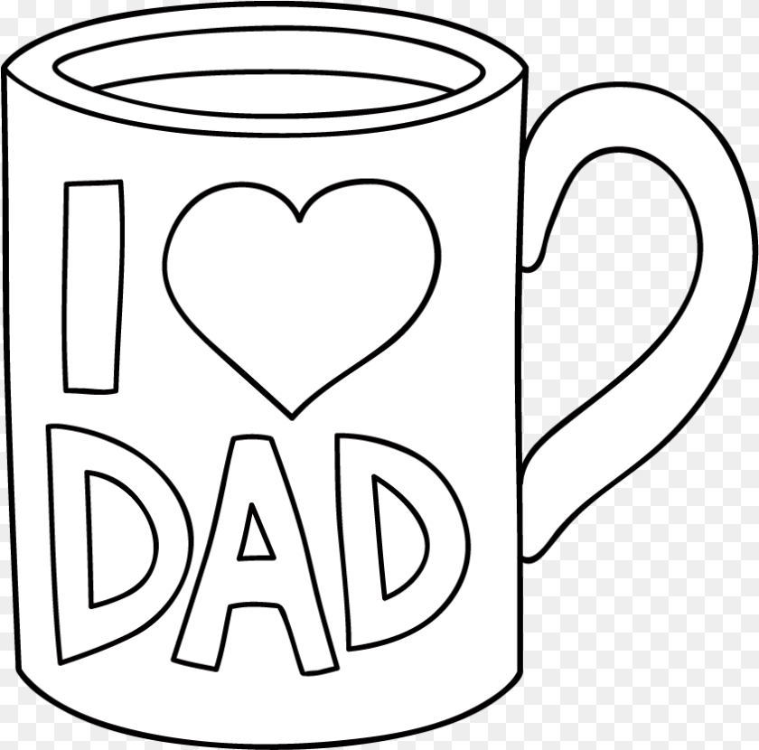 846x836 I Love Dad Digi Stamp Mug, Cup, Beverage, Coffee, Coffee Cup PNG