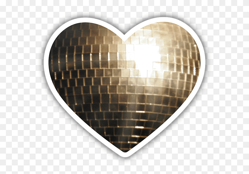 599x529 I Love Disco Bumper Sticker Disco Ball Heart Heart, Heart, Light, Rug HD PNG Download