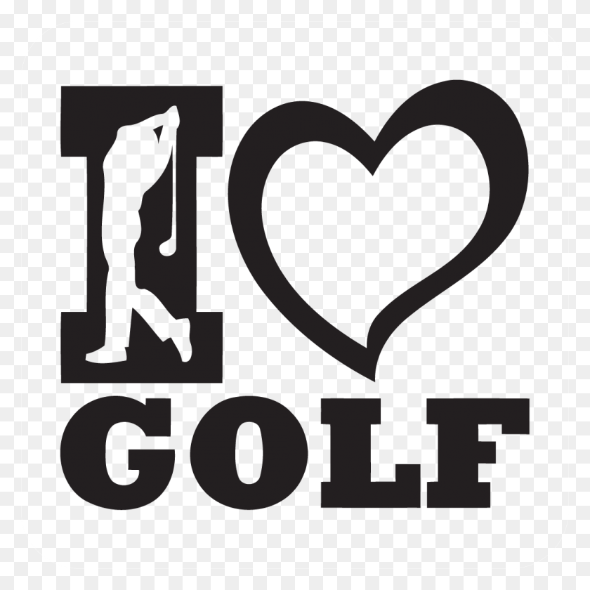 1051x1051 I Love Golf Decal Love Golf, Text, Person, Human Descargar Hd Png