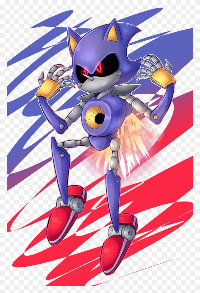 847x1274 Descargar Png I Love Metal Sonic Cartoon, Graphics, Robot Hd Png