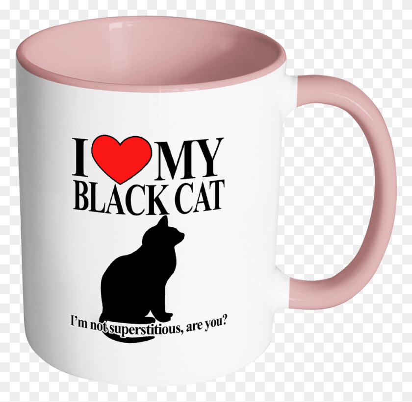 909x887 I Love My Black Cat I39m Not Superstitious Coffee Mug Mug, Coffee Cup, Cup, Cat HD PNG Download