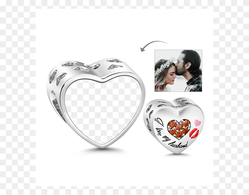 600x600 I Love My Husband Hollow Hearts With Red Lips 925 Sterling Heart, Person, Human, Sunglasses HD PNG Download