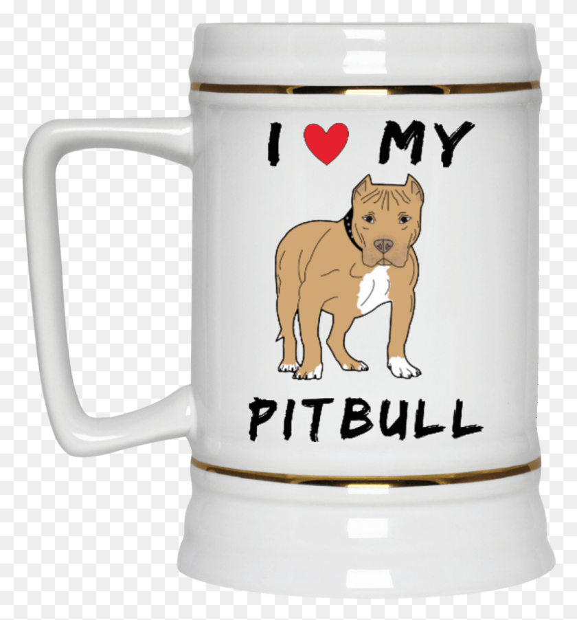 1059x1144 I Love My Pitbull Beer Stein 22oz Mug, Jug, Dog, Pet HD PNG Download
