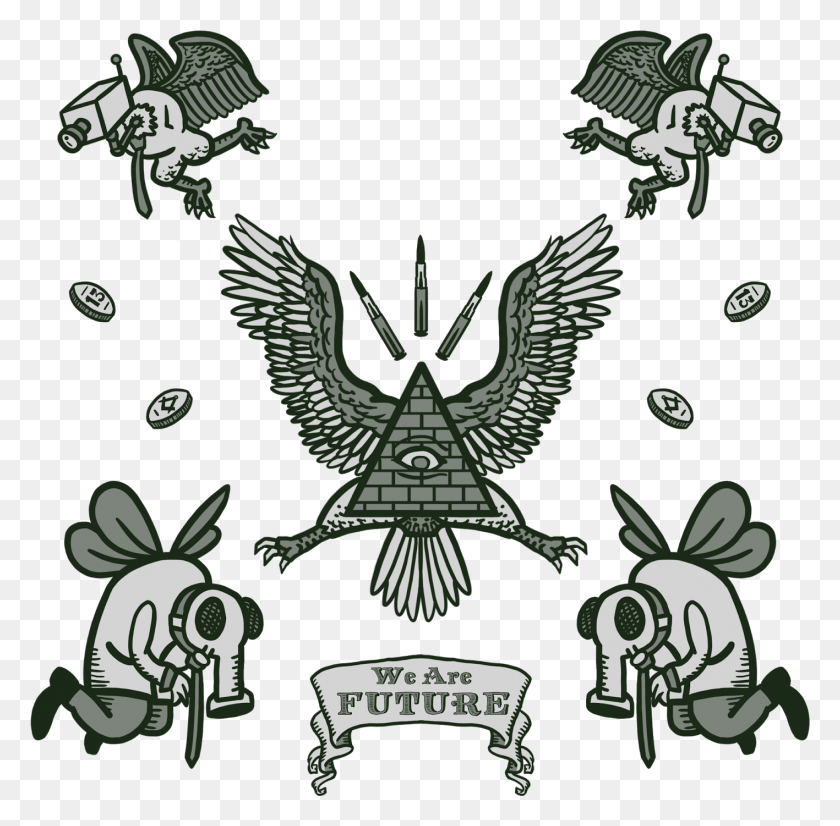 1417x1393 I Love The Icons In This Piece Eagle, Emblem, Symbol, Logo HD PNG Download